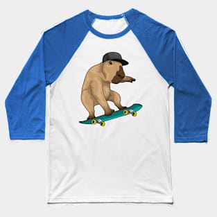 Capybara Skater Skateboard Sports Baseball T-Shirt